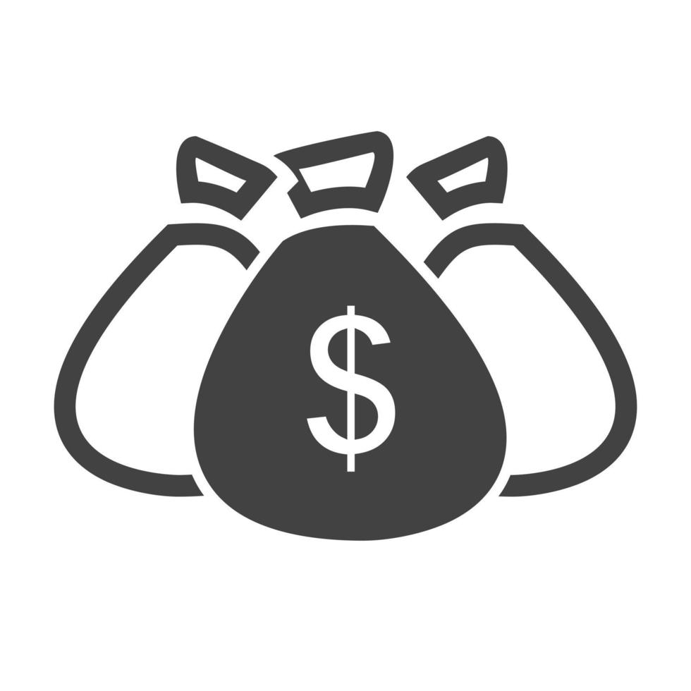 Currency Glyph Black Icon vector