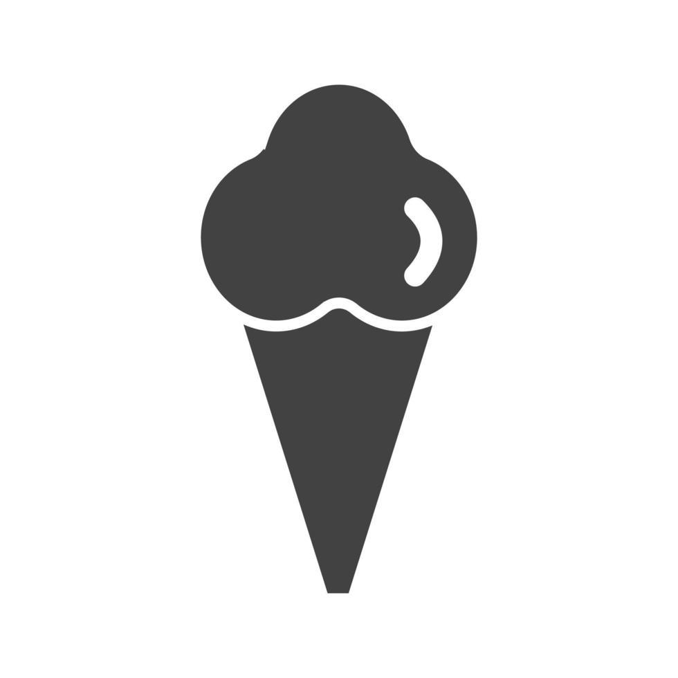 Ice Cream Glyph Black Icon vector