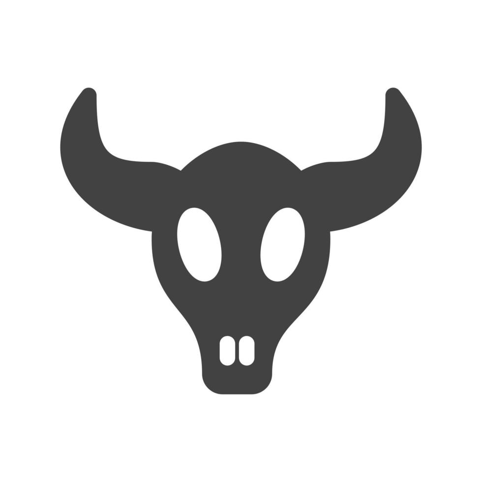 Bull Horns Glyph Black Icon vector