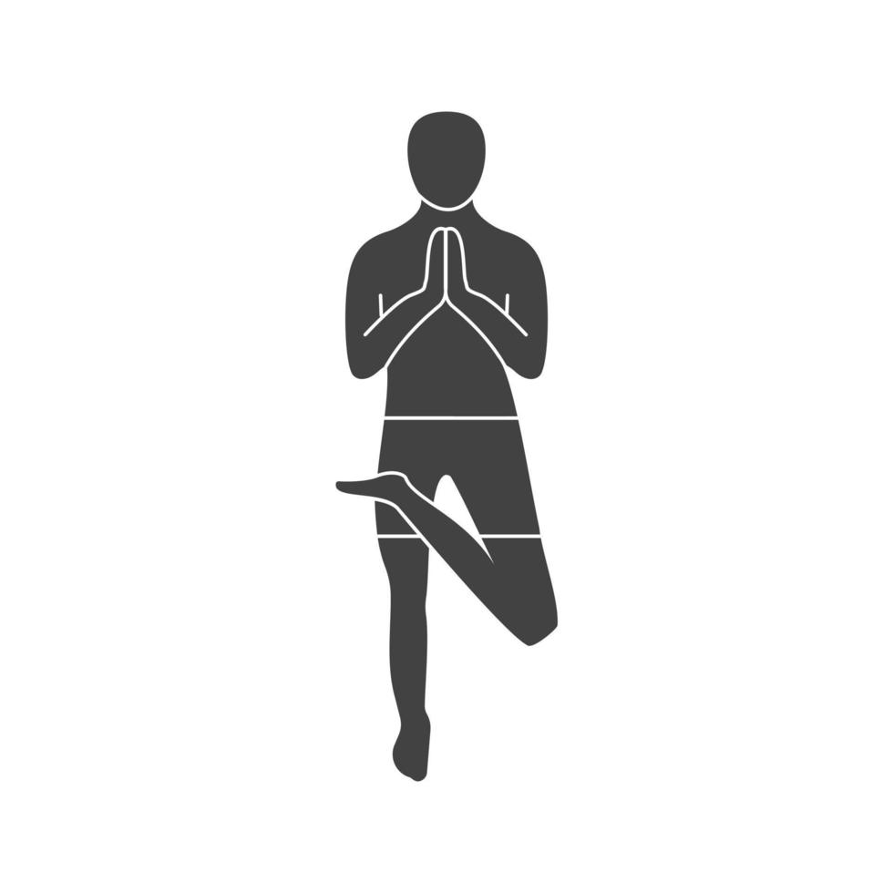 Tree Pose Left Glyph Black Icon vector