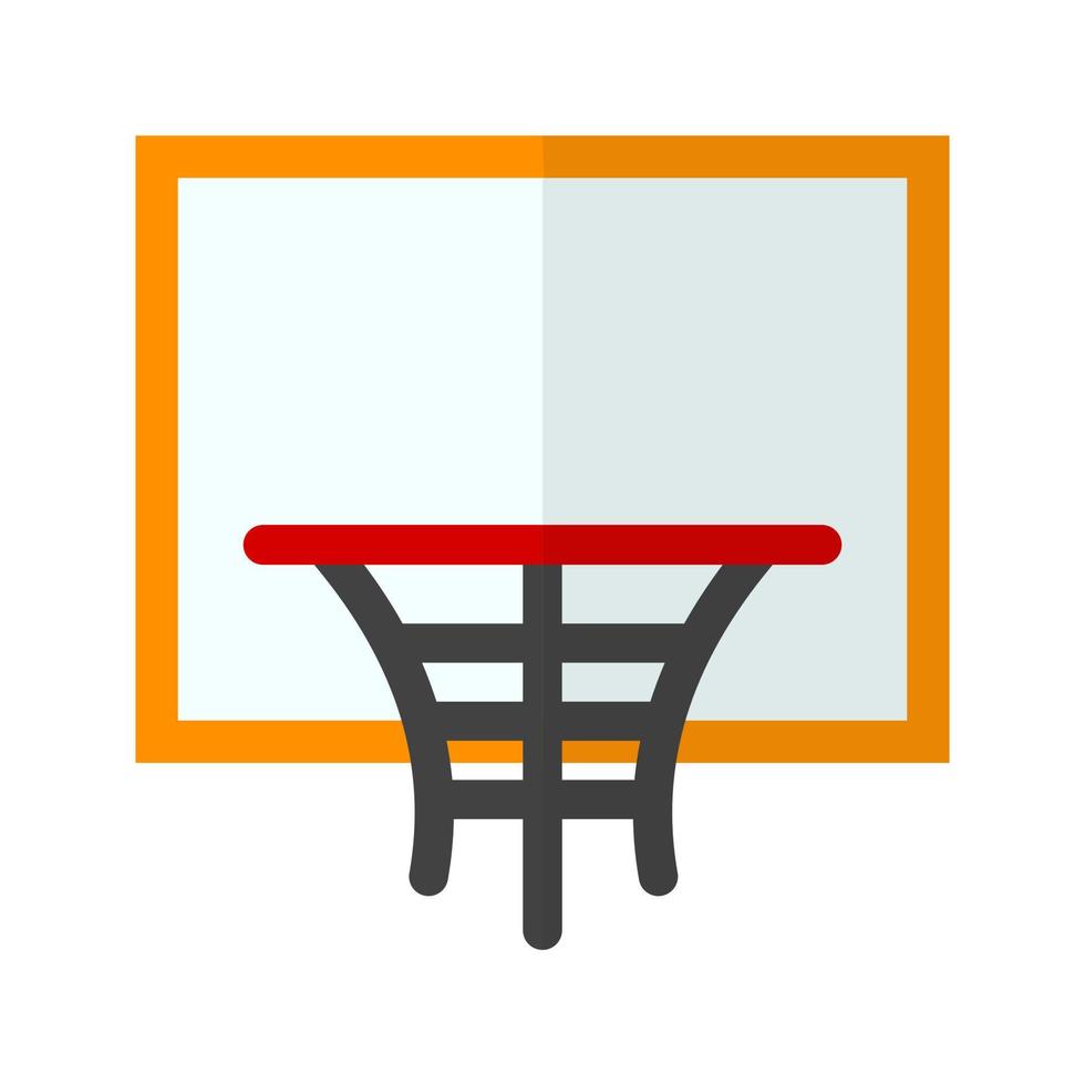 aro de baloncesto plano icono multicolor vector