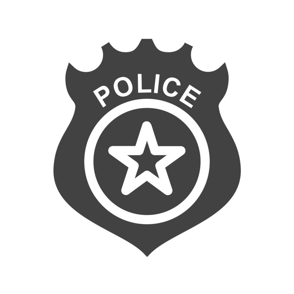 Police Badge Glyph Black Icon vector