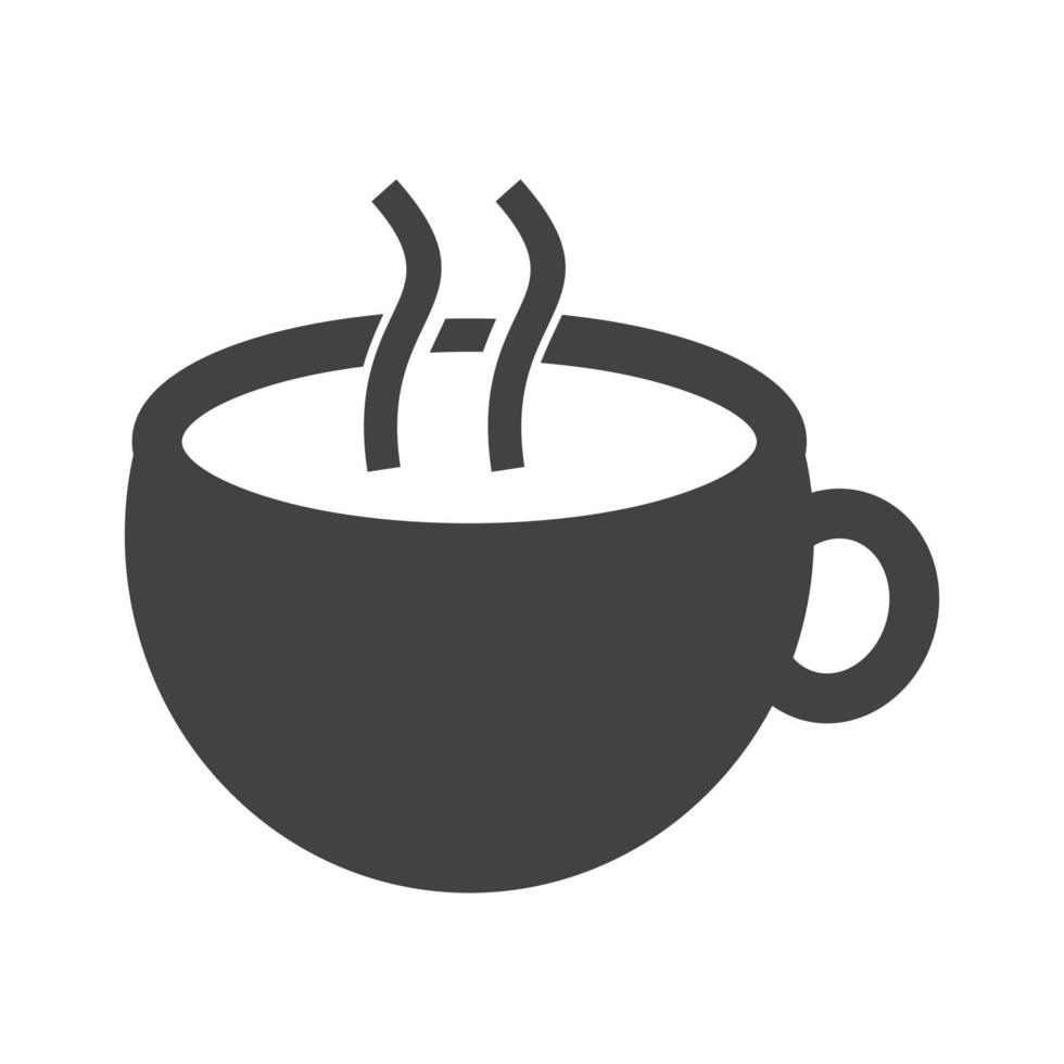 Hot Coffee Glyph Black Icon vector