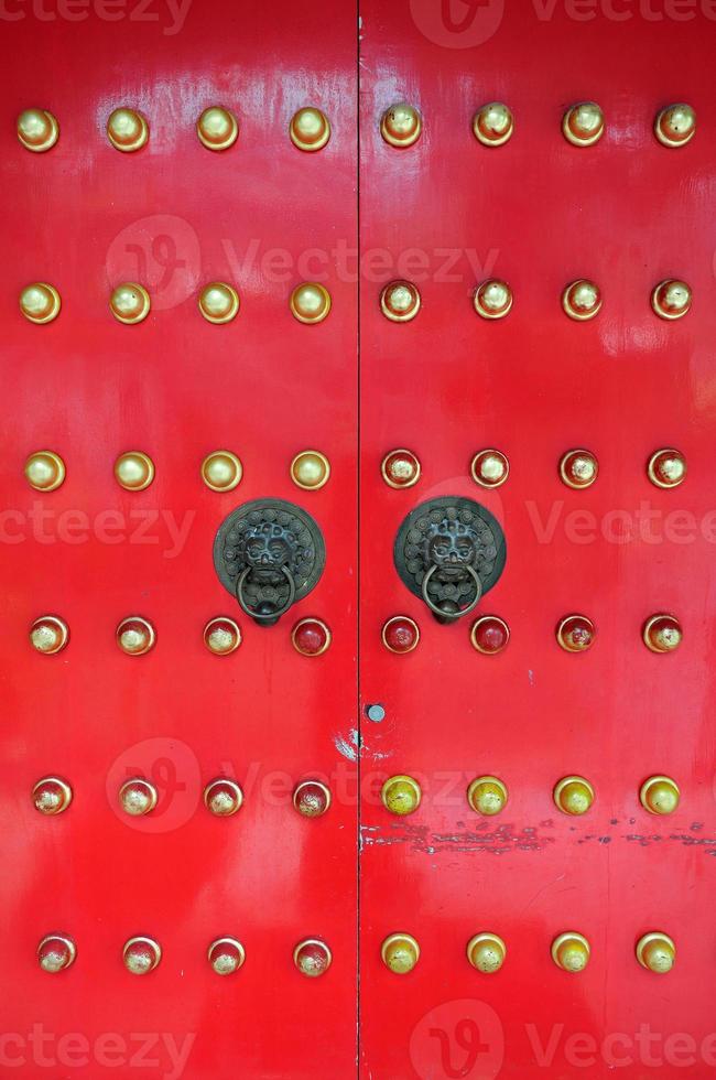 Red Chinese Door in Hong Kong photo