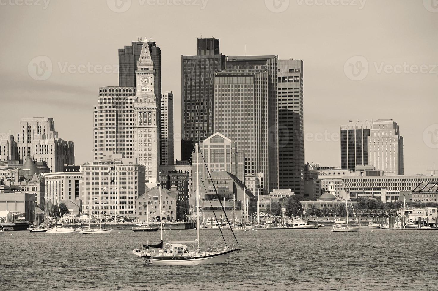 Boston in black and white photo