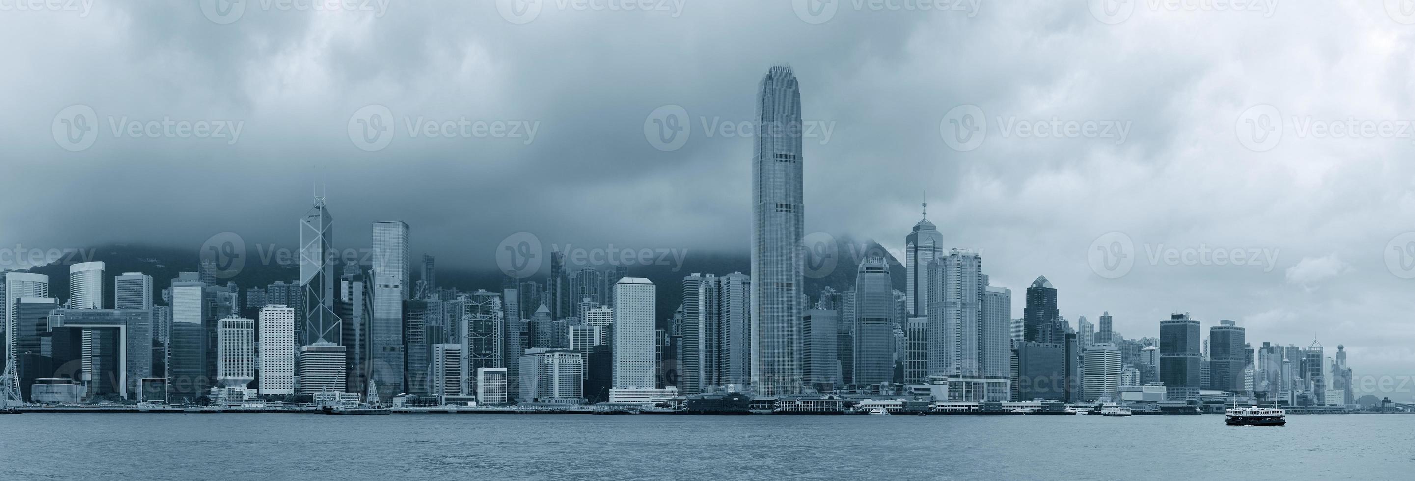 Hong Kong in black and white photo