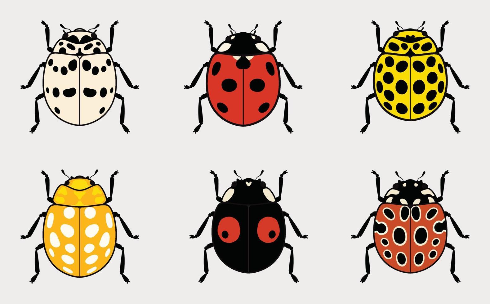 Lady Bugs Vector Set