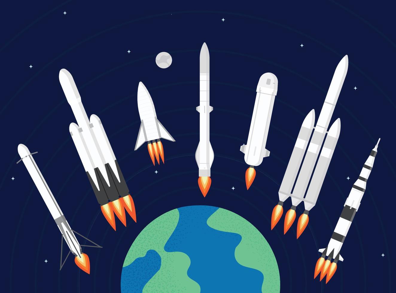 Modern Rocket Science Vector Set