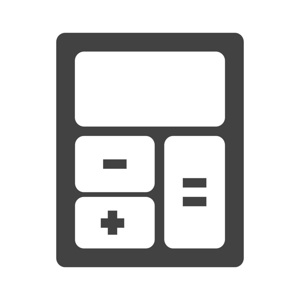 Calculator Glyph Black Icon vector