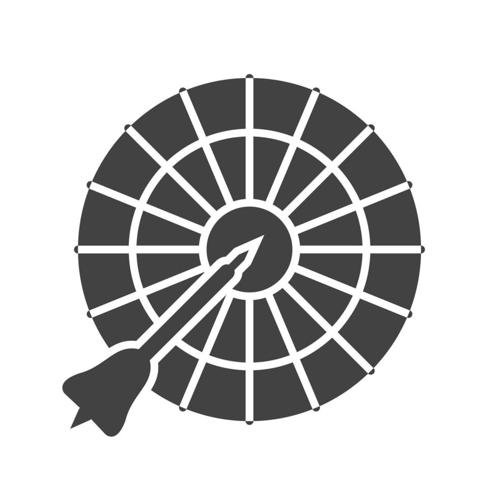 Dartboard Glyph Black Icon vector
