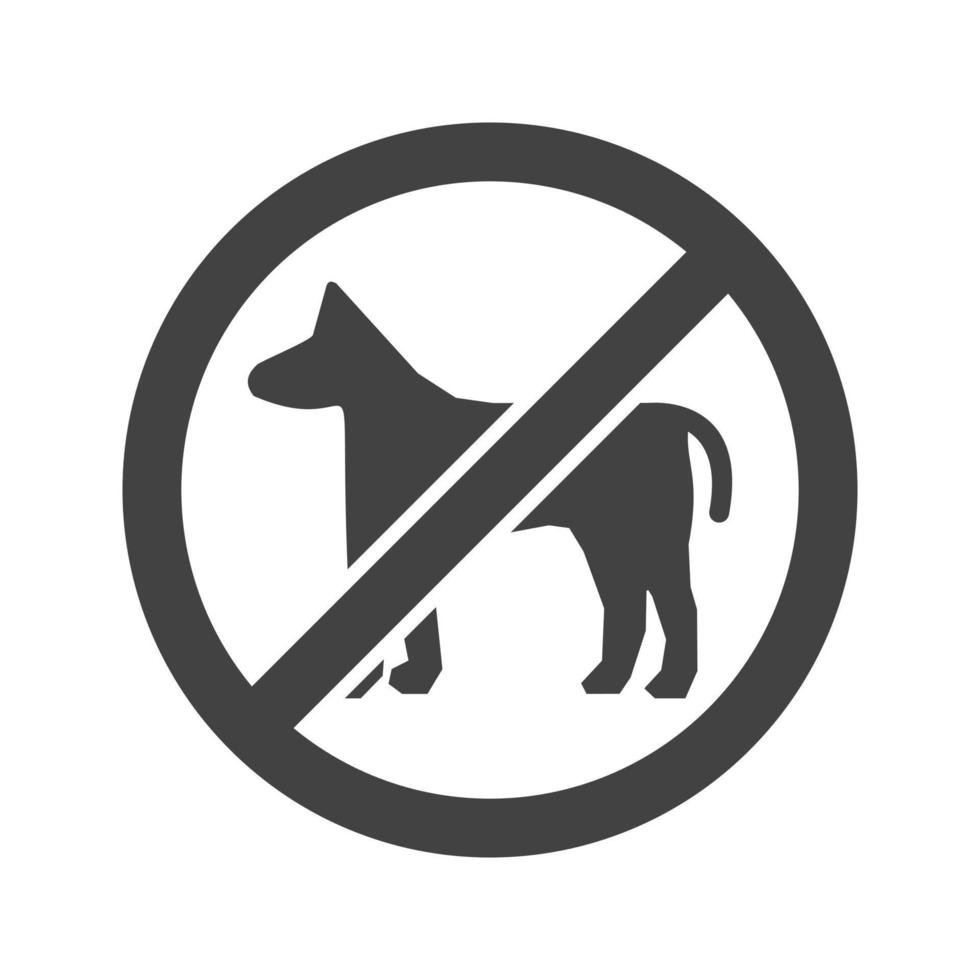No Pets Glyph Black Icon vector