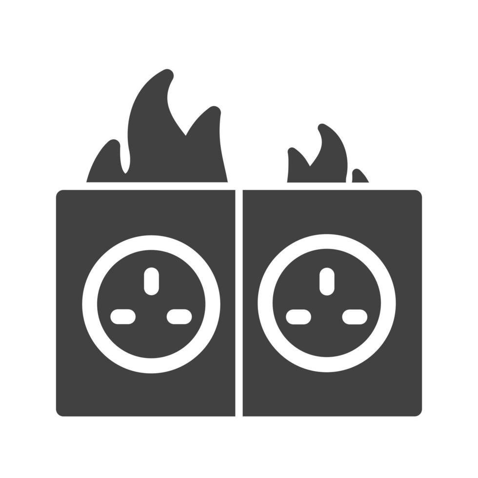 Fire in Socket Glyph Black Icon vector