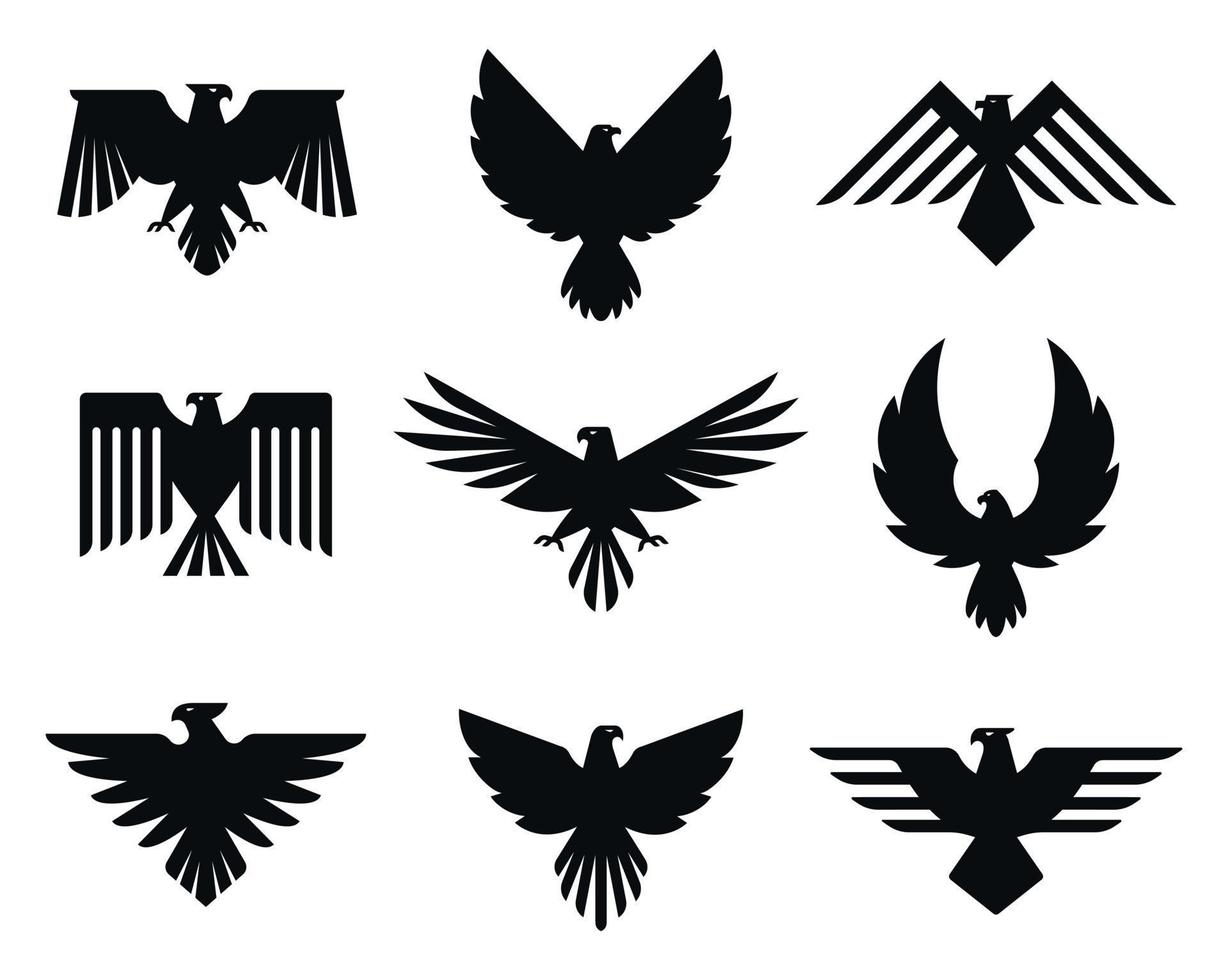 Eagles Silhouette Vector Set