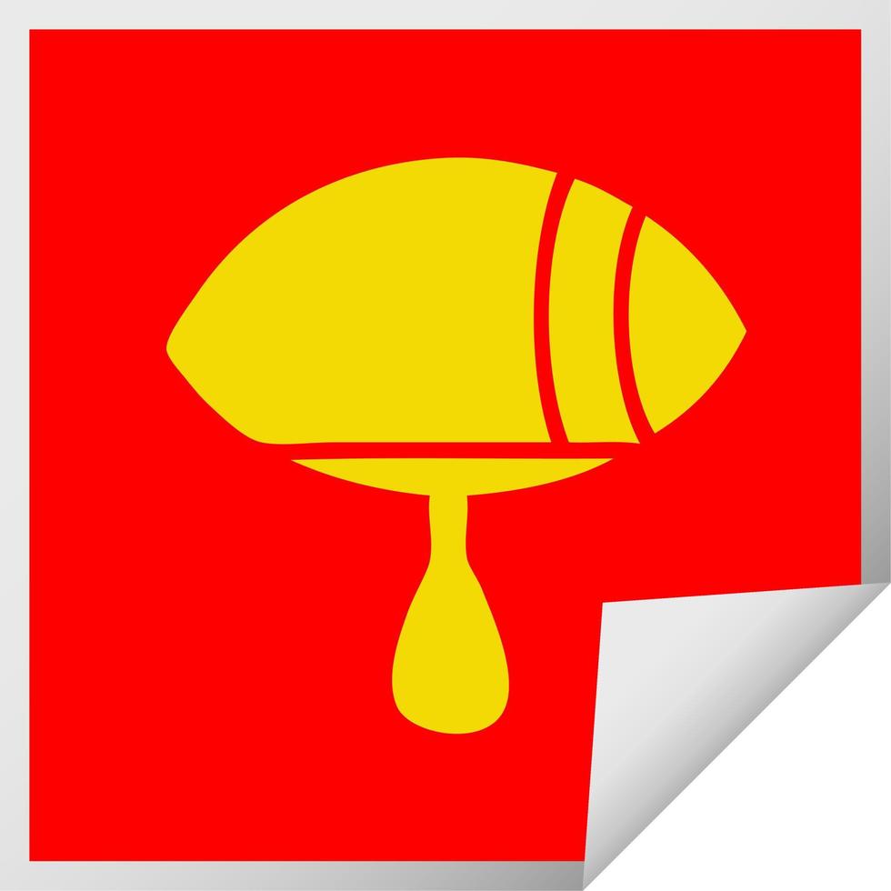 square peeling sticker cartoon crying eye looking to one side vector