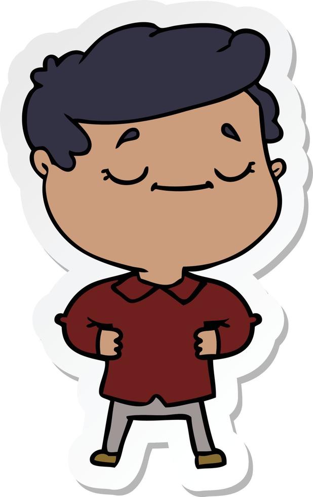 sticker of a cartoon proud man vector