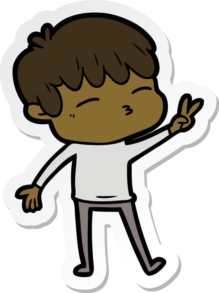 sticker of a cartoon frustrated man vector