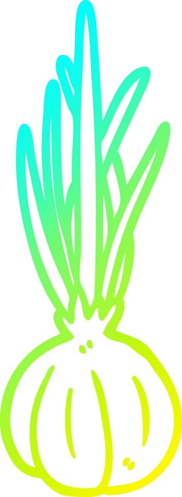 cold gradient line drawing garlic bulb vector