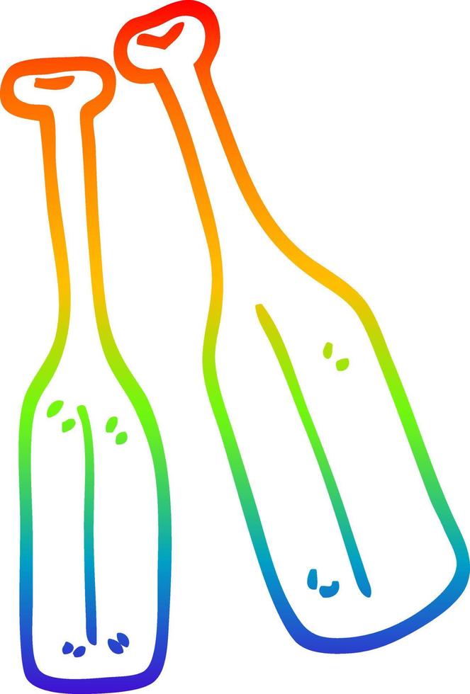 dibujo de línea de gradiente de arco iris par de paletas de dibujos animados vector