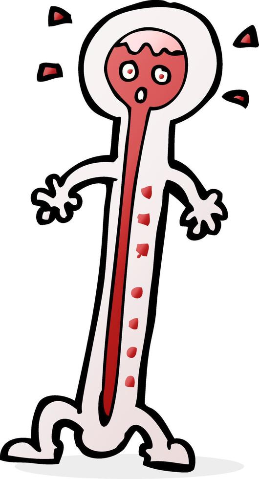 cartoon hot thermometer vector