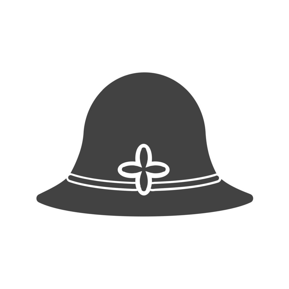 sombrero vi glifo icono negro vector
