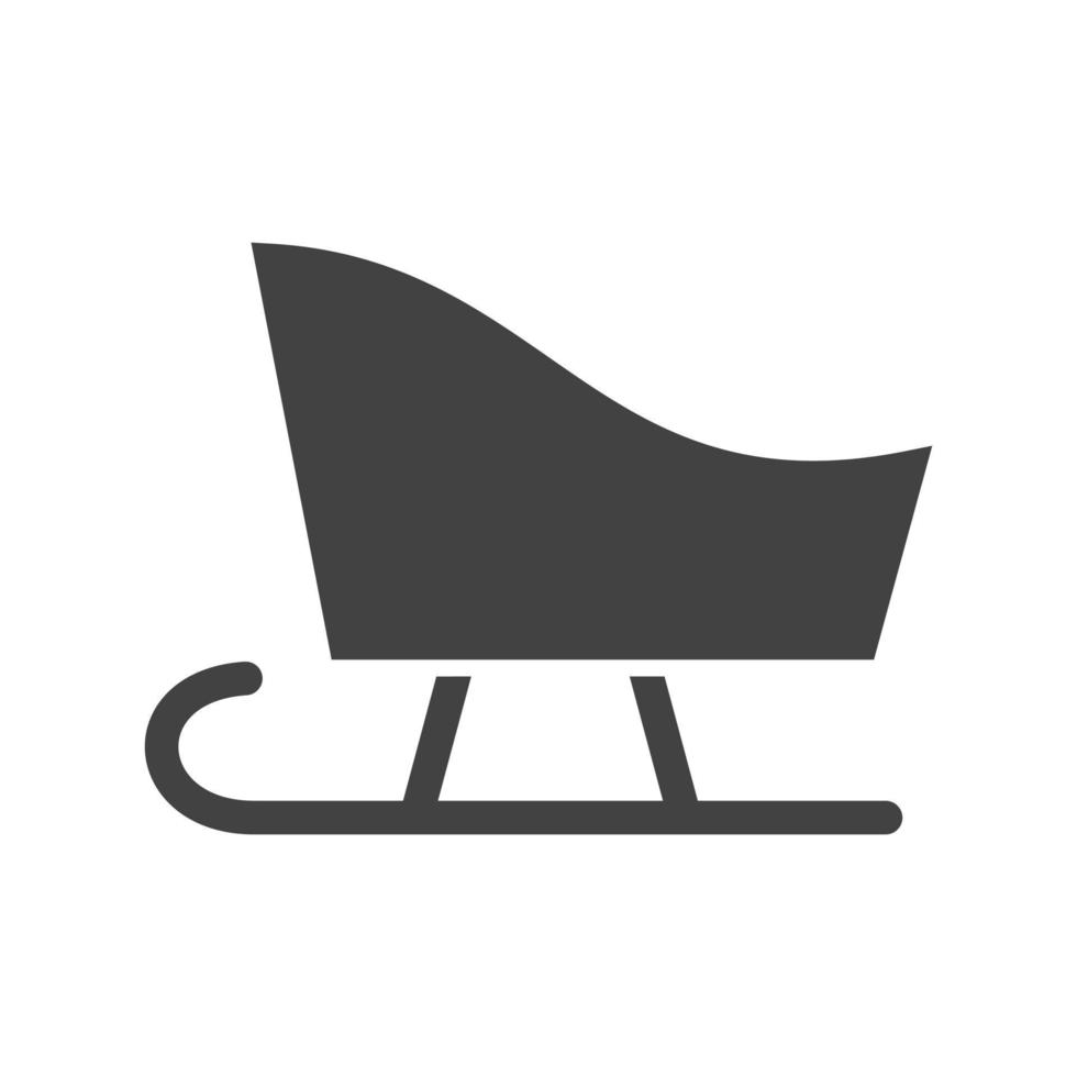 Sled Glyph Black Icon vector