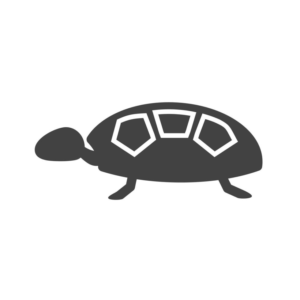 tortuga glifo icono negro vector