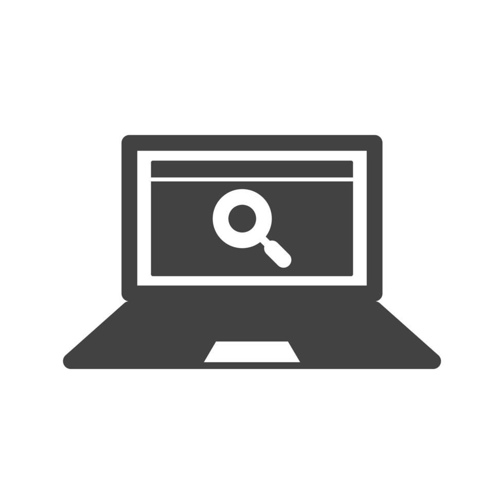 Find on Internet Glyph Black Icon vector