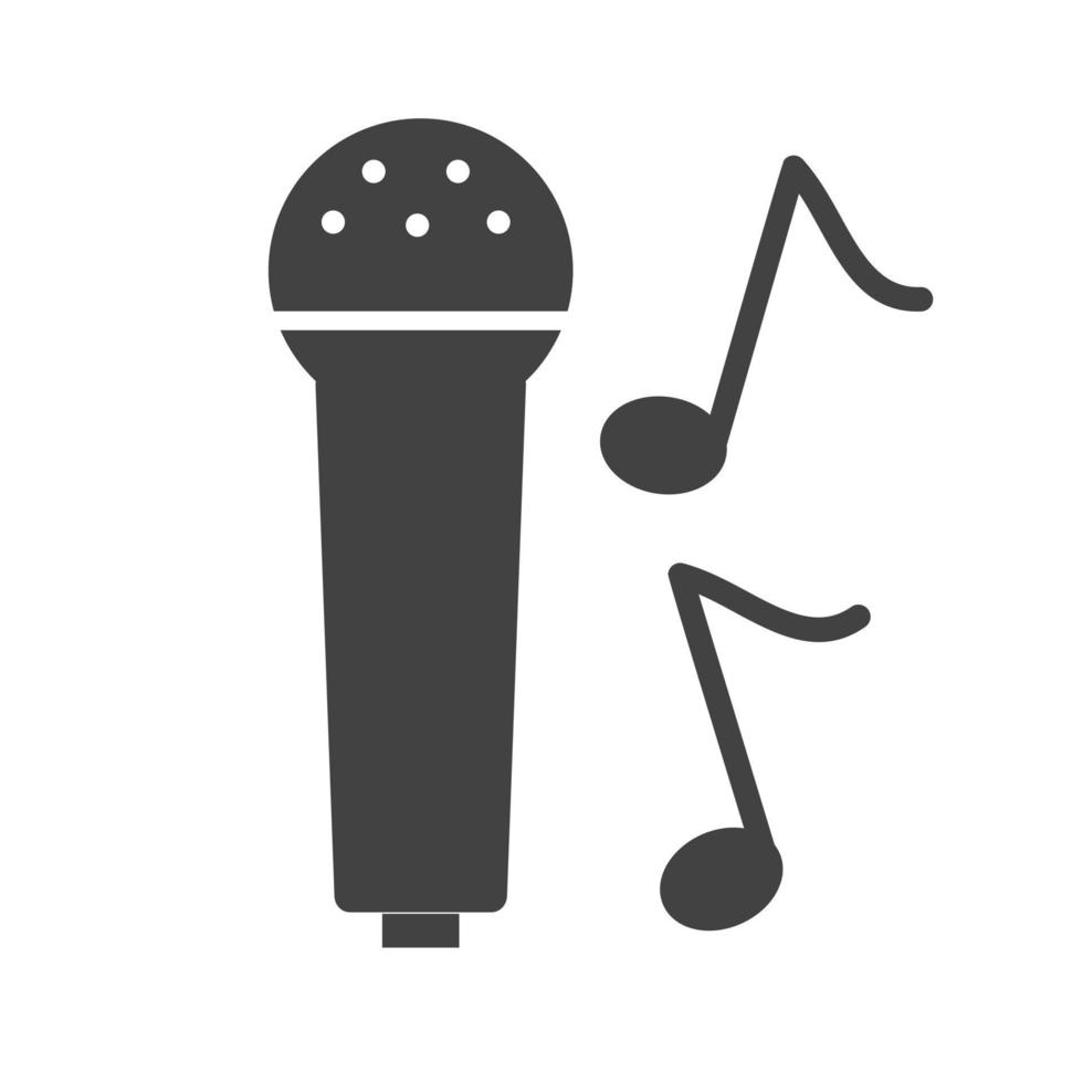 Singing on Mic Glyph Black Icon vector