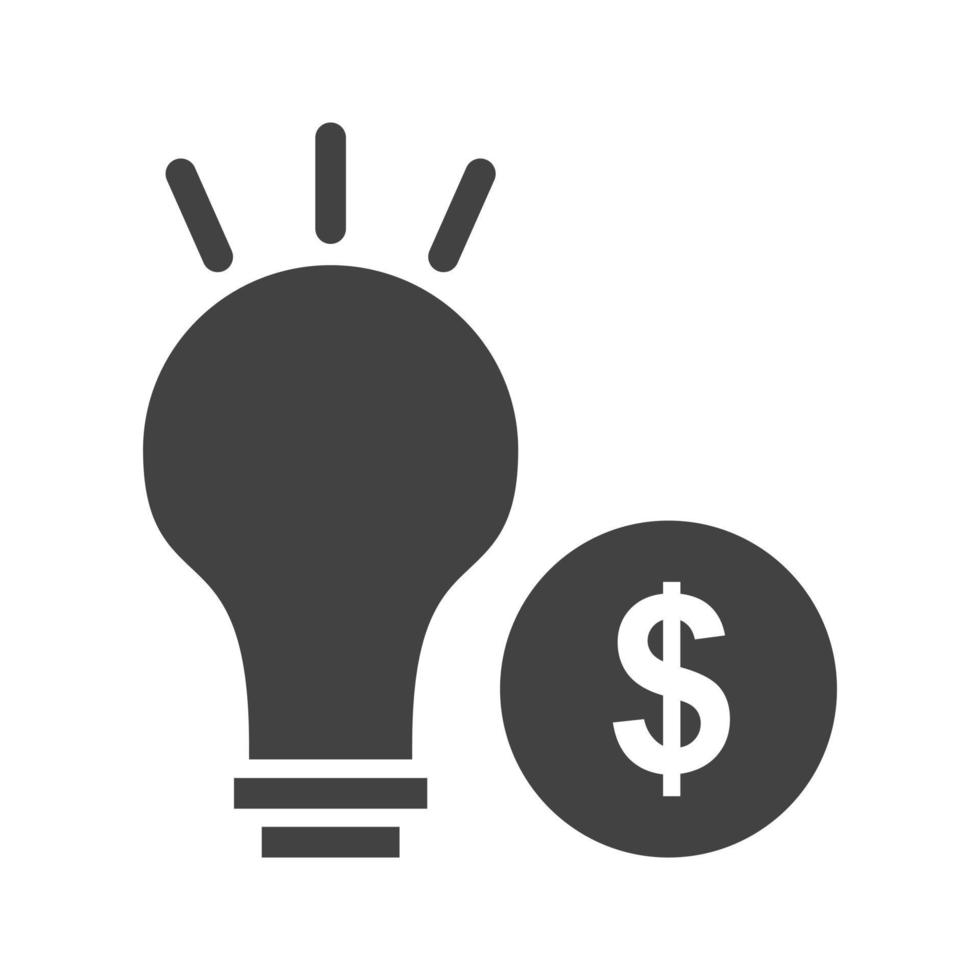 Convert Idea into Money Glyph Black Icon vector