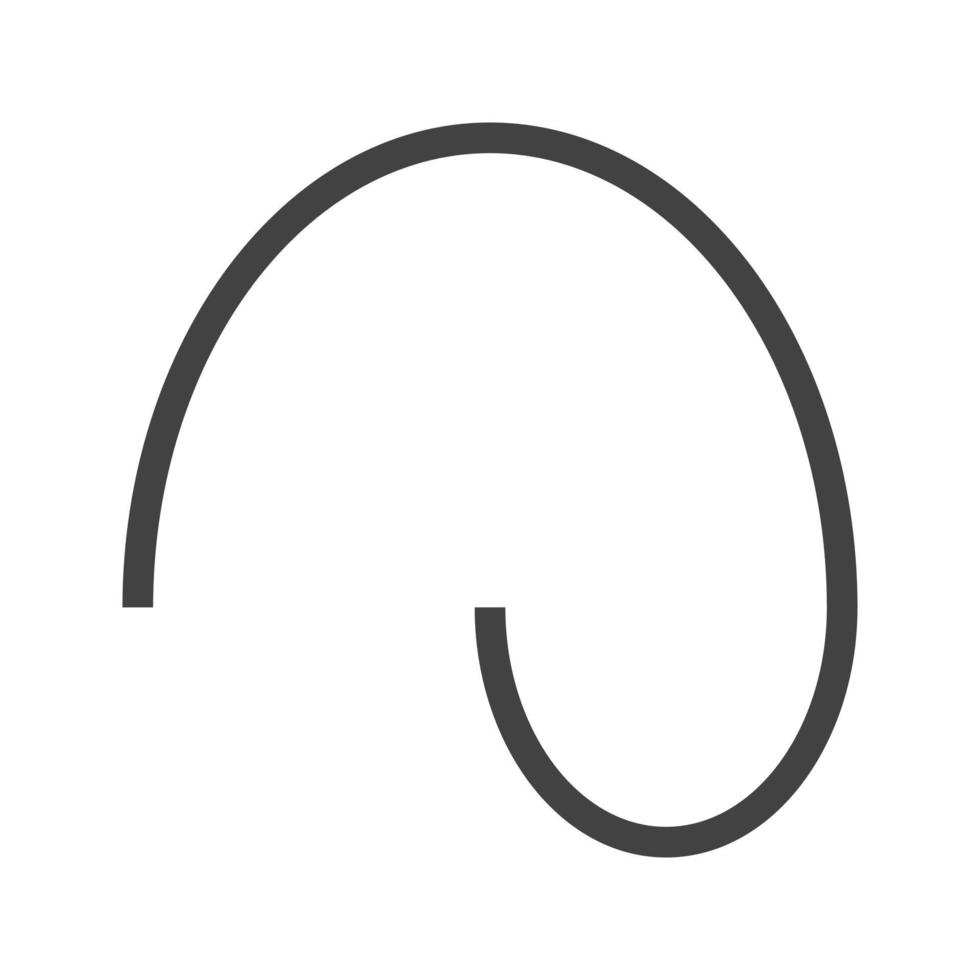 Curved Line Glyph Black Icon vector