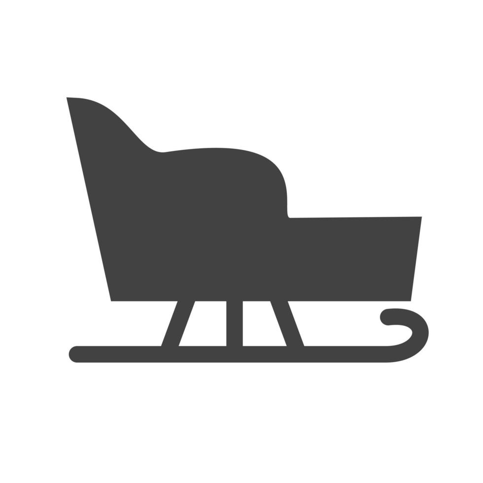 Sled with seat Glyph Black Icon vector