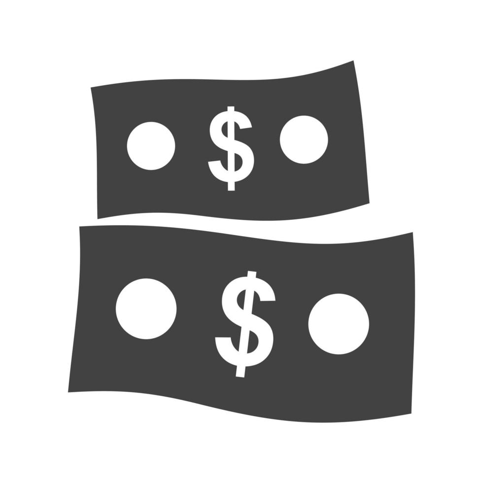 Money II Glyph Black Icon vector