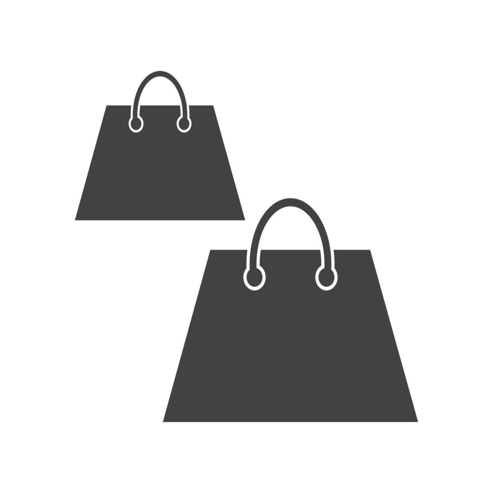 bolsas de compras glifo icono negro vector