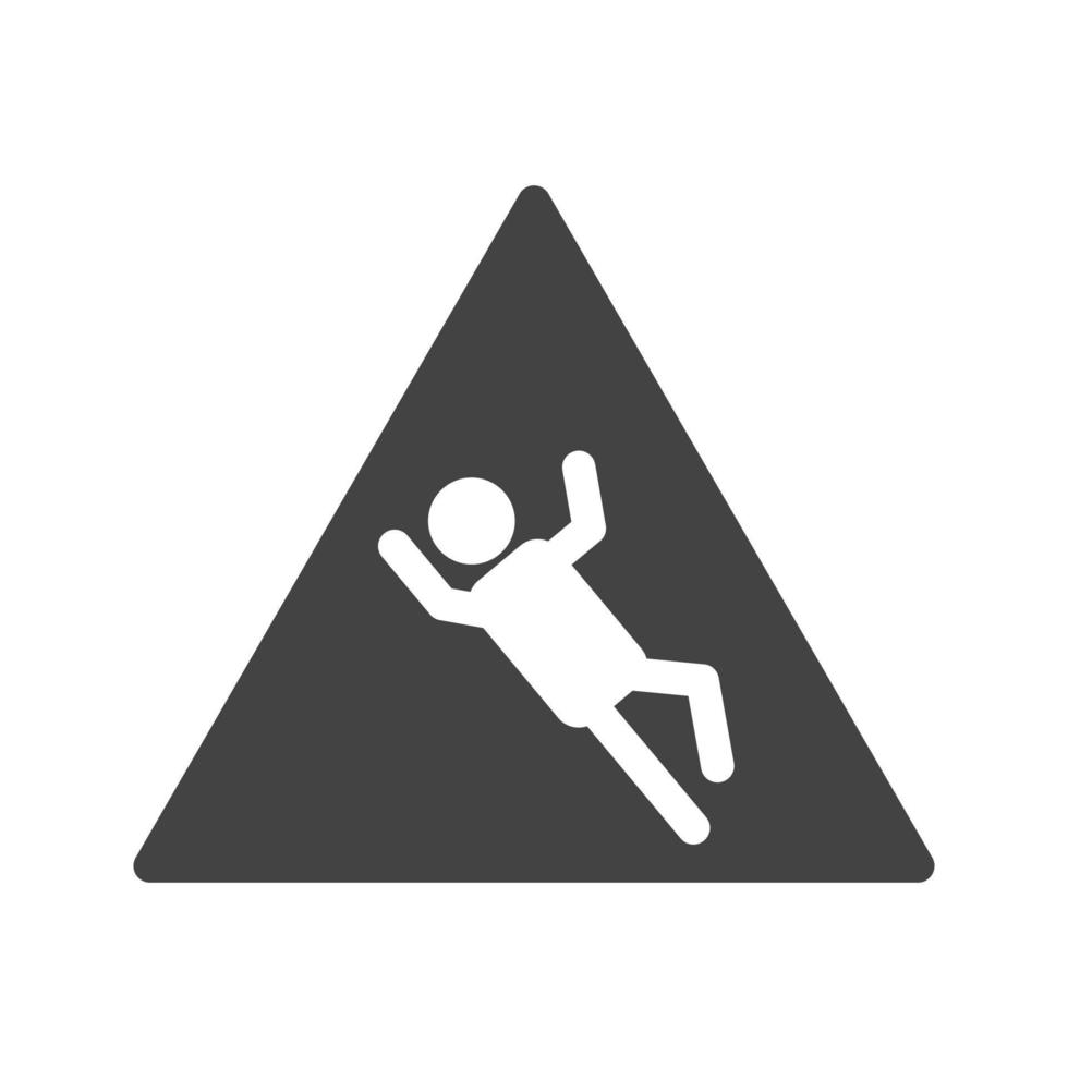 Danger of Slipping Glyph Black Icon vector