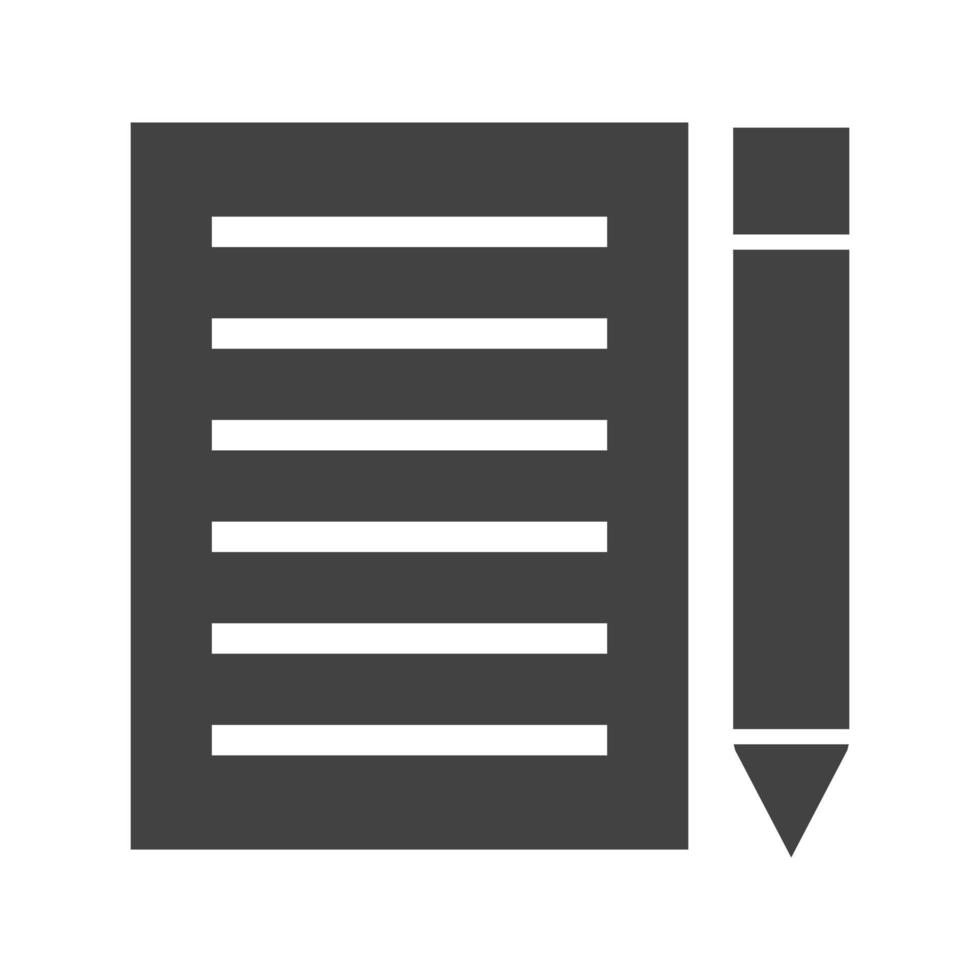 Write Feedback Glyph Black Icon vector