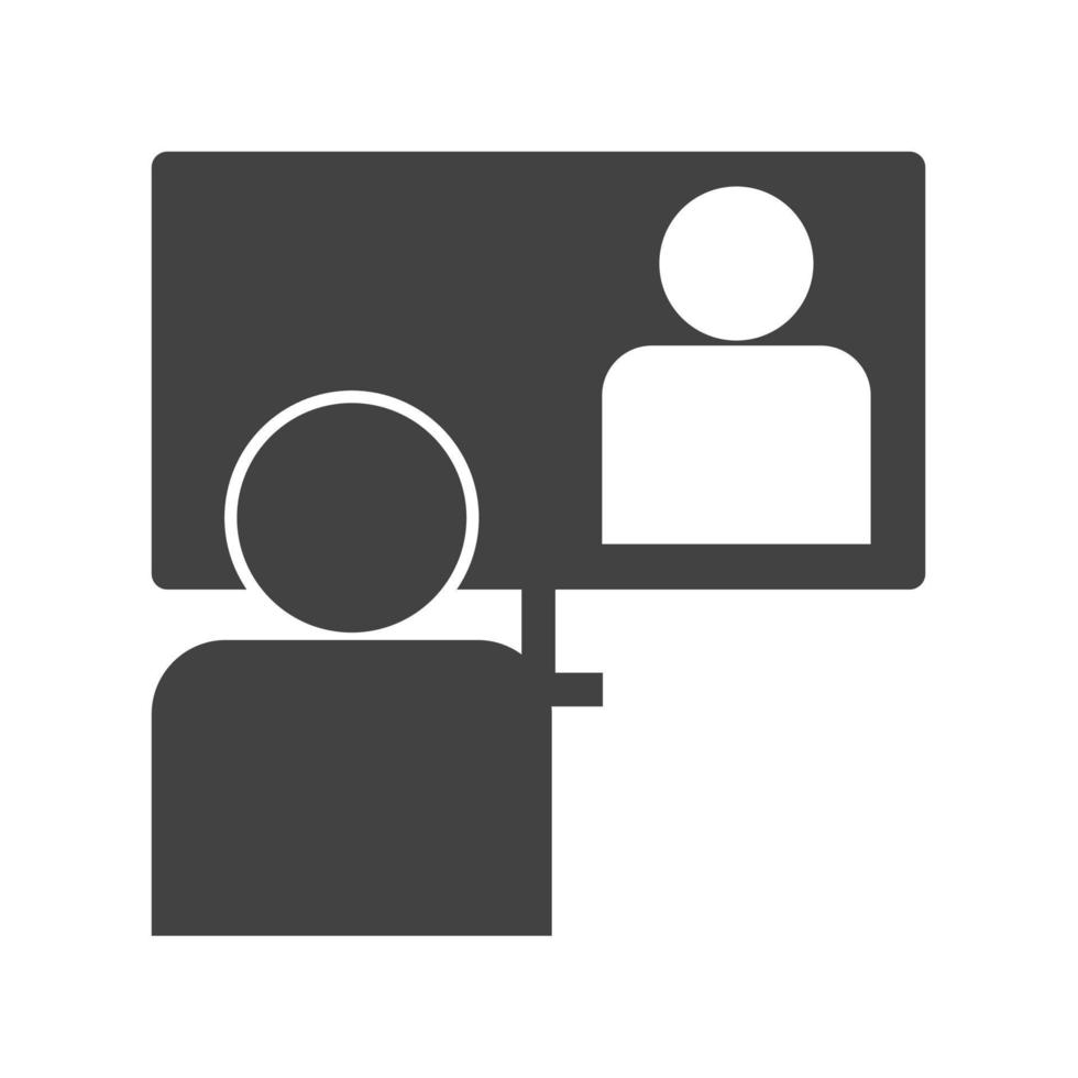 Online Lecture Glyph Black Icon vector