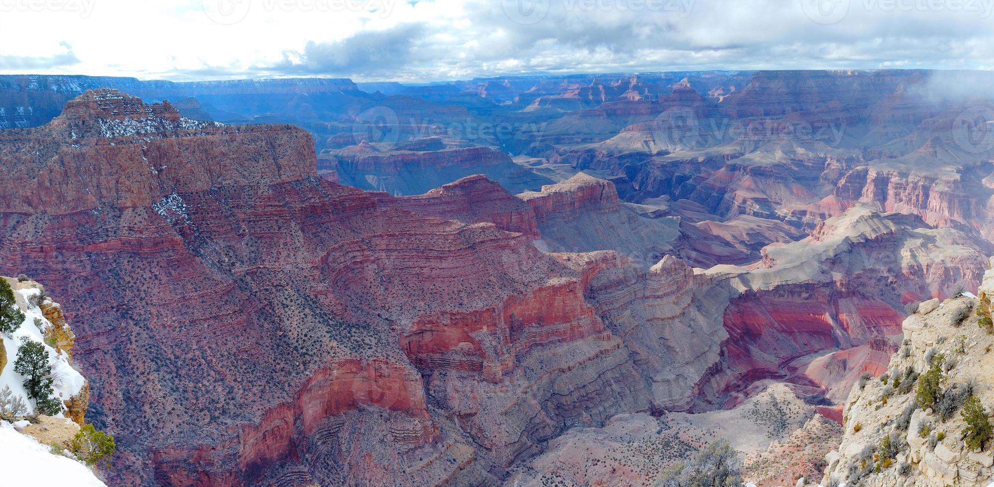 Grand Canyon panorama view in winter with snow photo