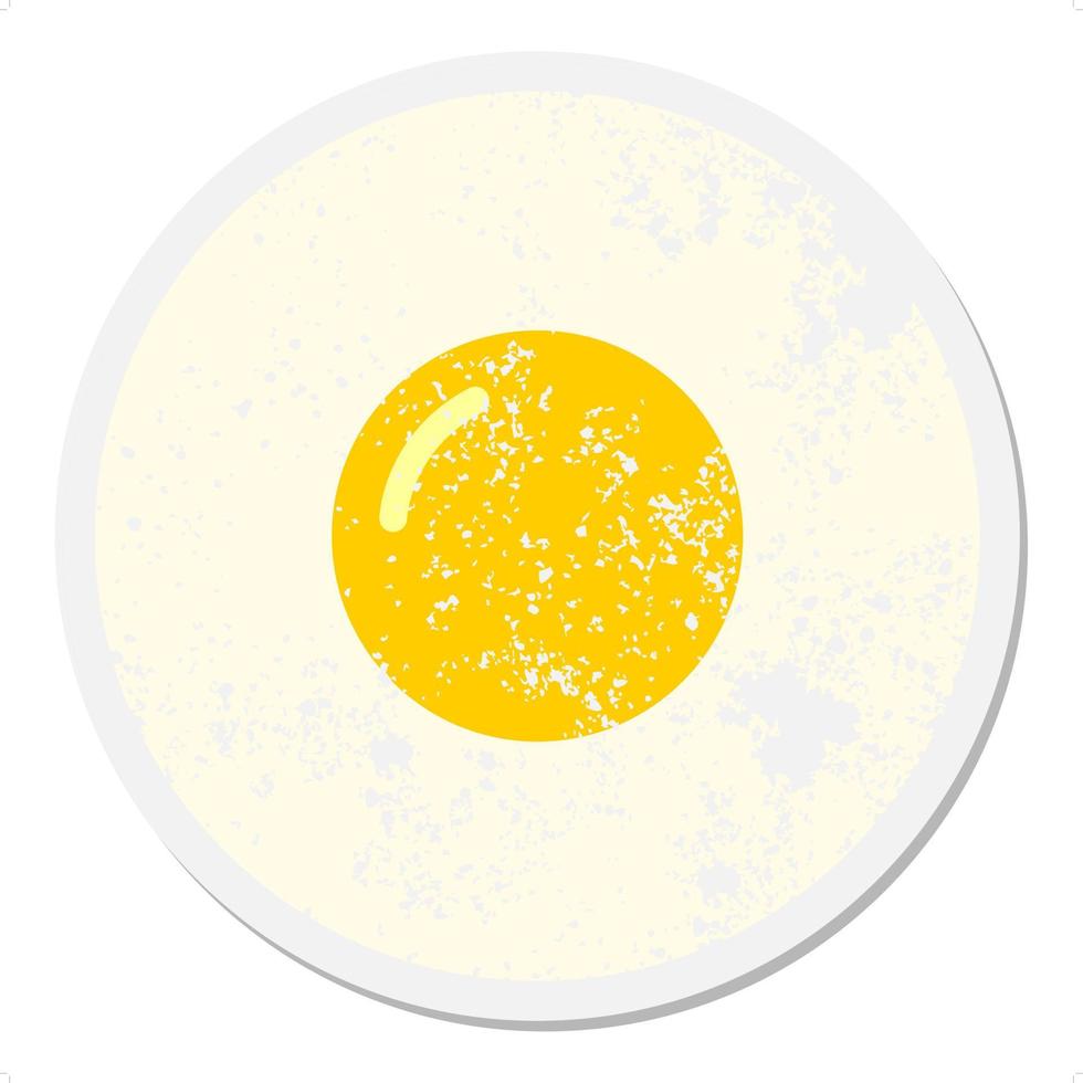 fried egg grunge sticker vector