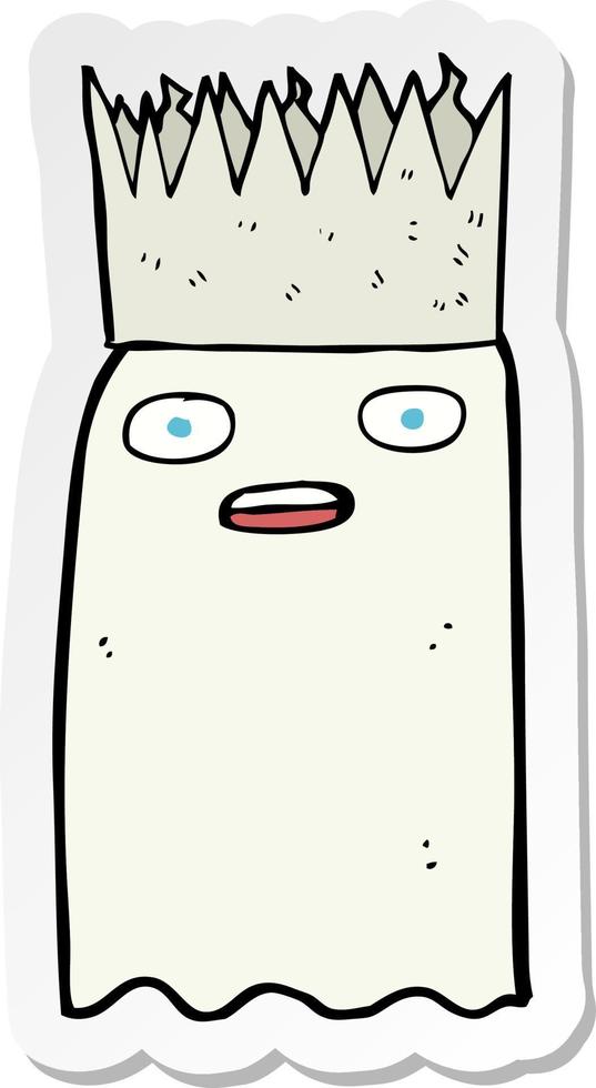 sticker of a cartoon ghost vector