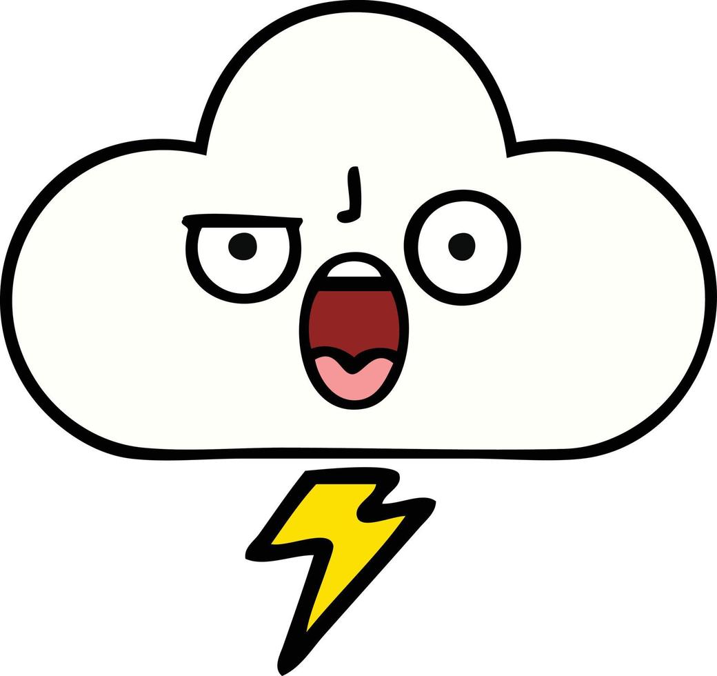 cute cartoon storm cloud vector