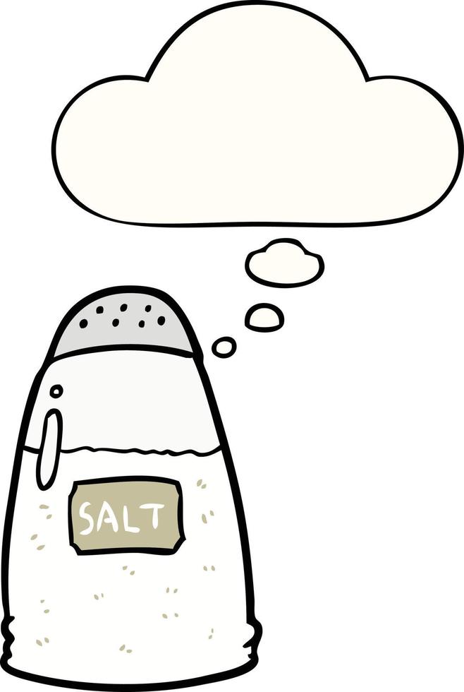 cartoon salt and thought bubble vector