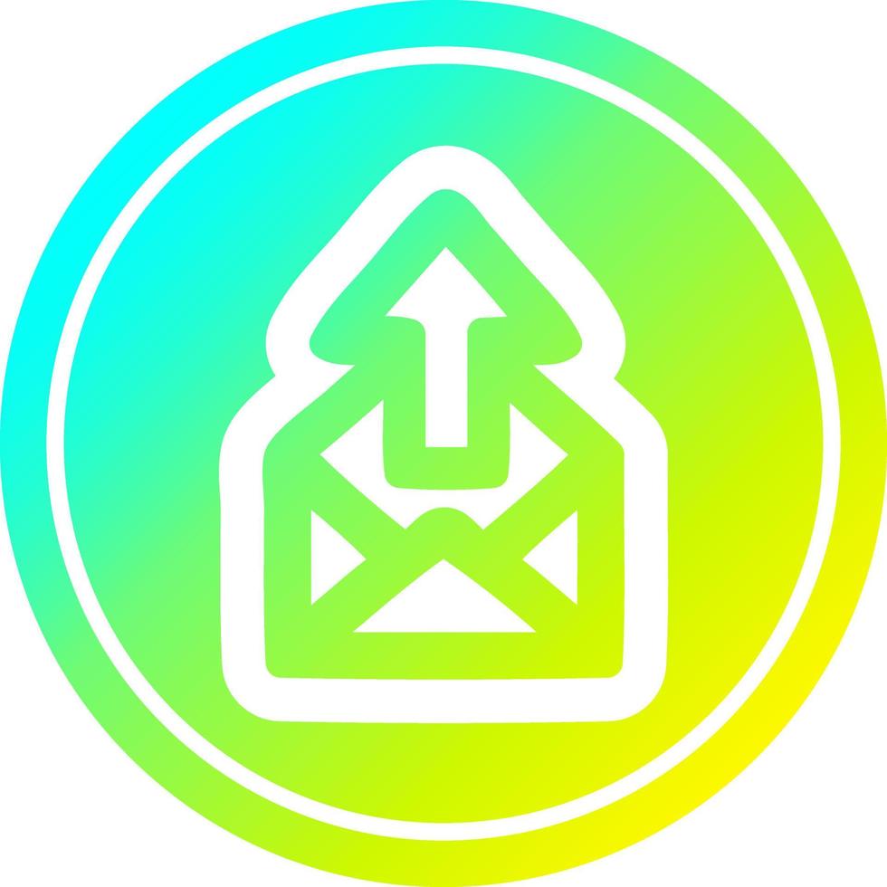 send email circular in cold gradient spectrum vector