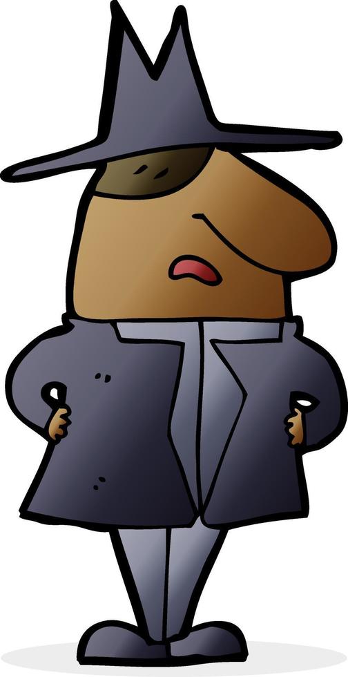 cartoon man in coat and hat vector