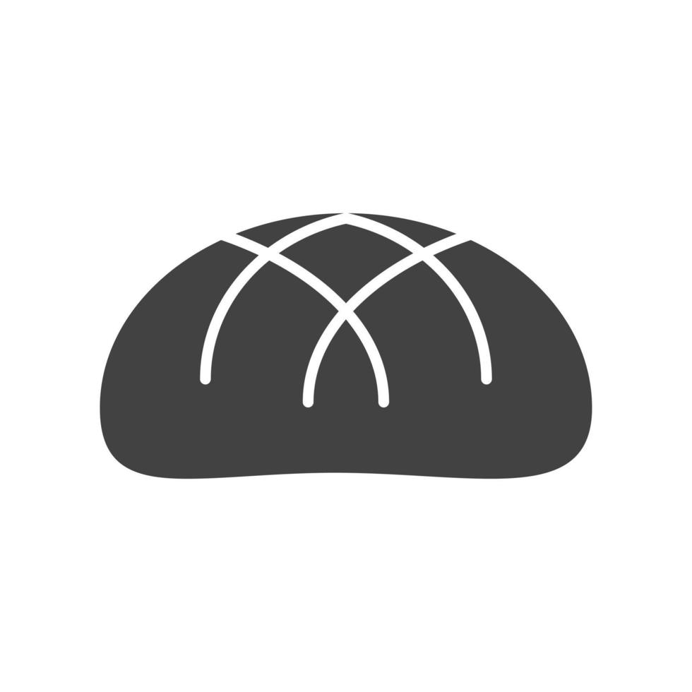 Baked Bun Glyph Black Icon vector