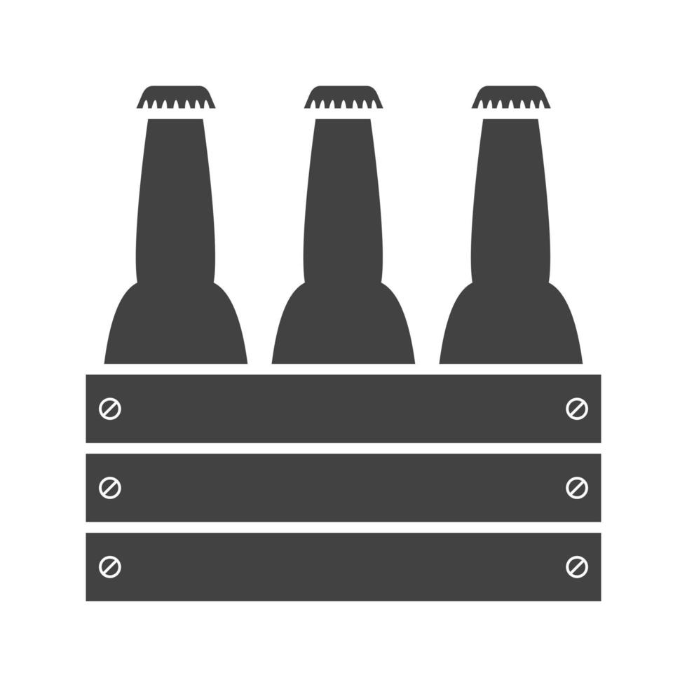 Beer Bottles Glyph Black Icon vector