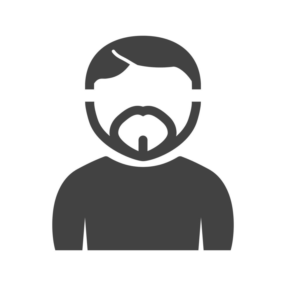 Man in French Goatee Glyph Black Icon vector