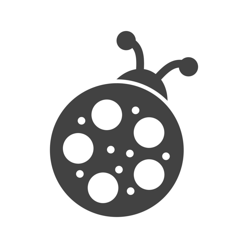 Bug Glyph Black Icon vector