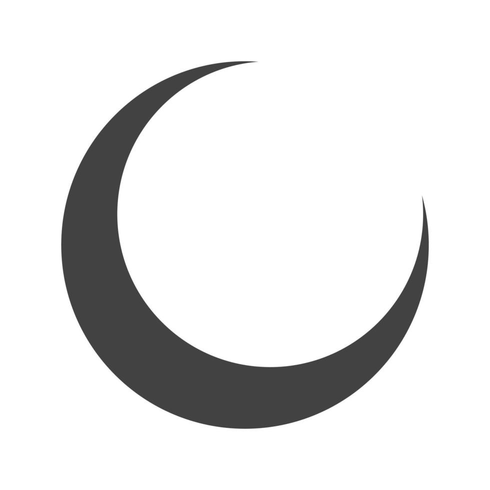 New Moon Glyph Black Icon vector