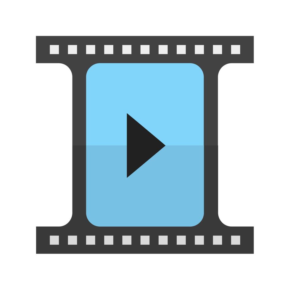 Video player Flat Multicolor Icon vector