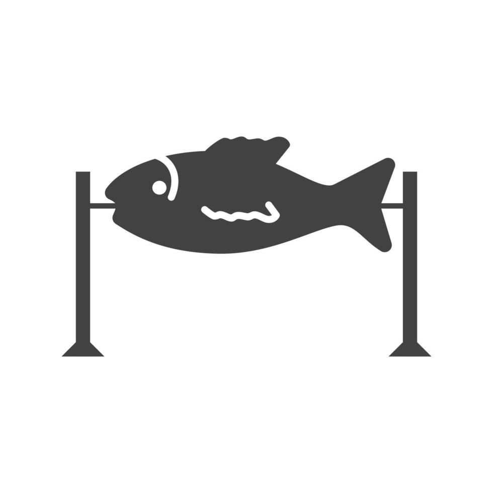 Grilled FIsh Glyph Black Icon vector